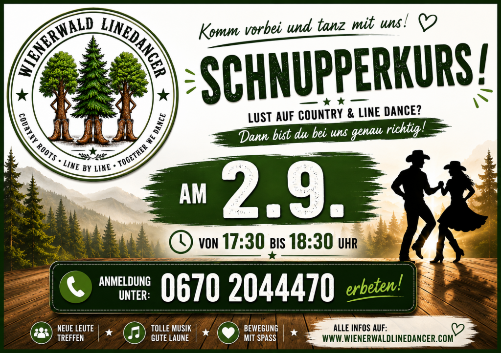 Linedance Schnupperkurs: 02.09.2026